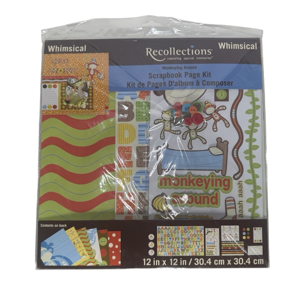 📒 Recollections “Monkeying Around” Whimsical Scrapbook Page Kit – NWT